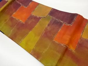 幾何学模様織出し名古屋帯